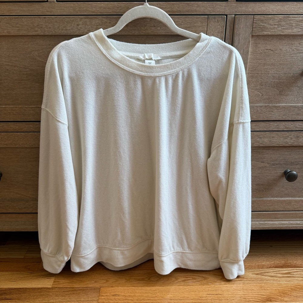H&M Women's Cream Terry top